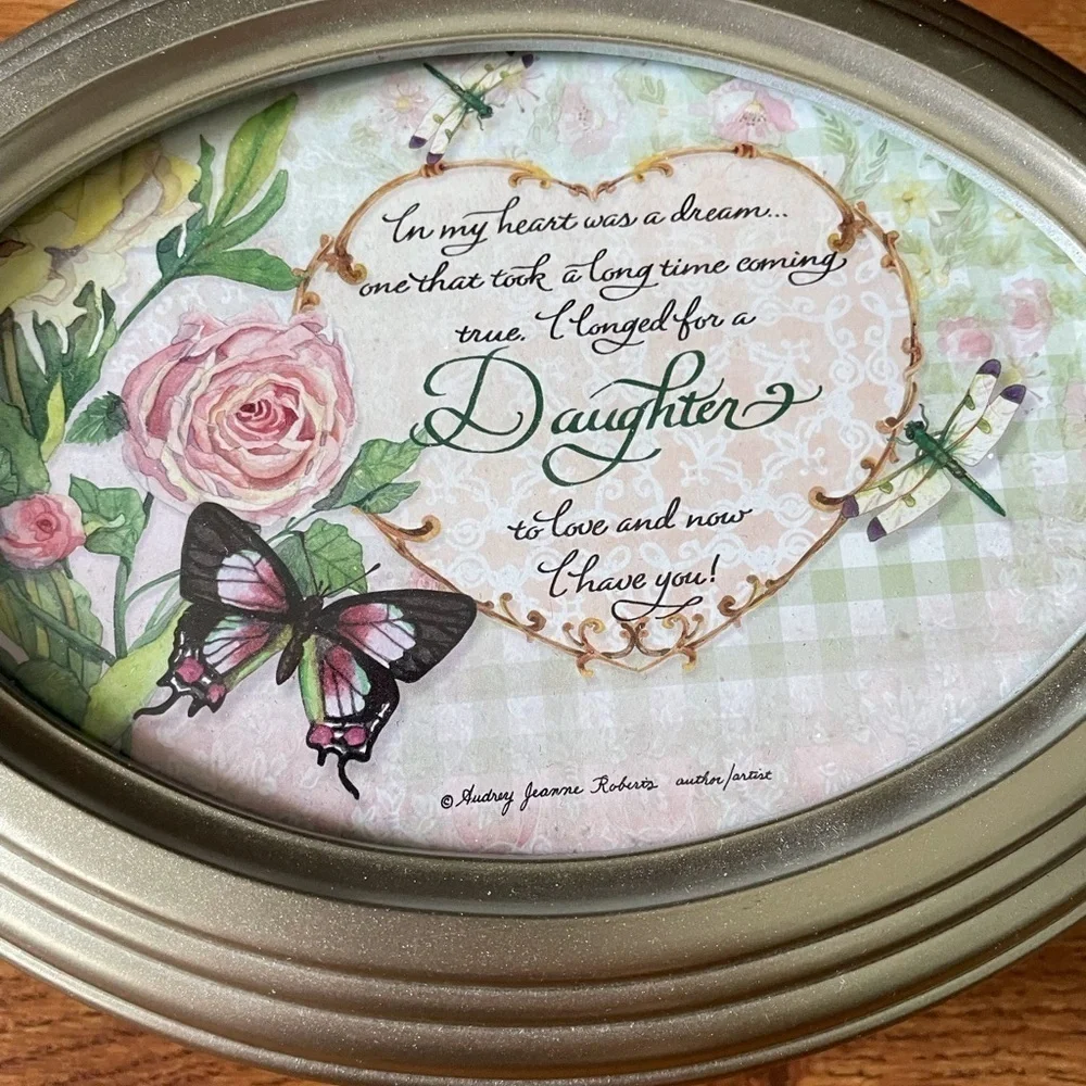 Daughter picture frame musical jewelry box